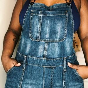 Dark wash Gap jean overalls